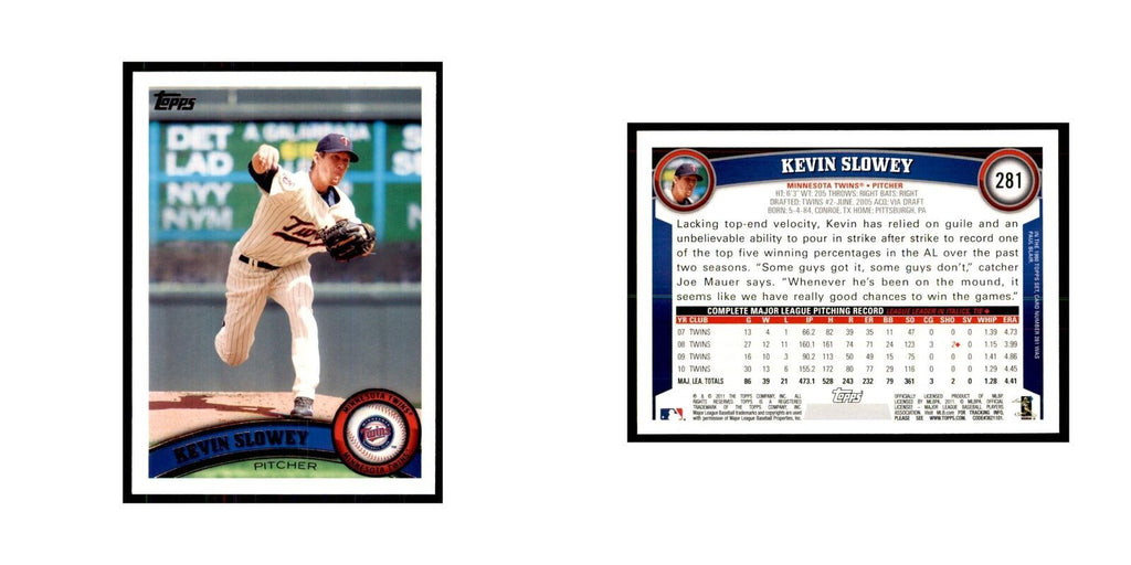 2011 Topps Kevin Slowey Baseball Cards #281