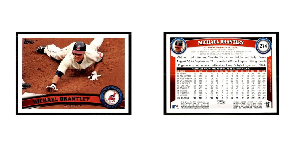 2011 Topps Michael Brantley Baseball Cards #274