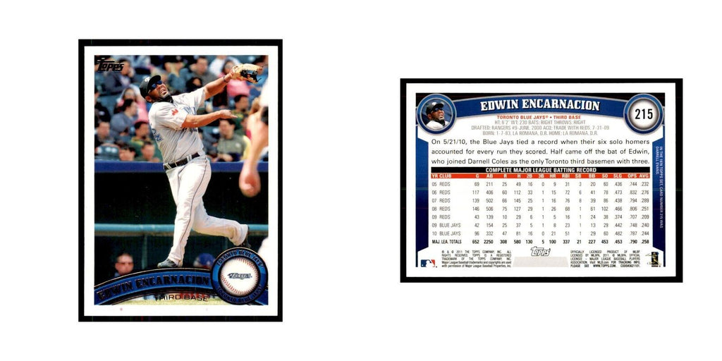 2011 Topps Edwin Encarnacion Baseball Cards #215