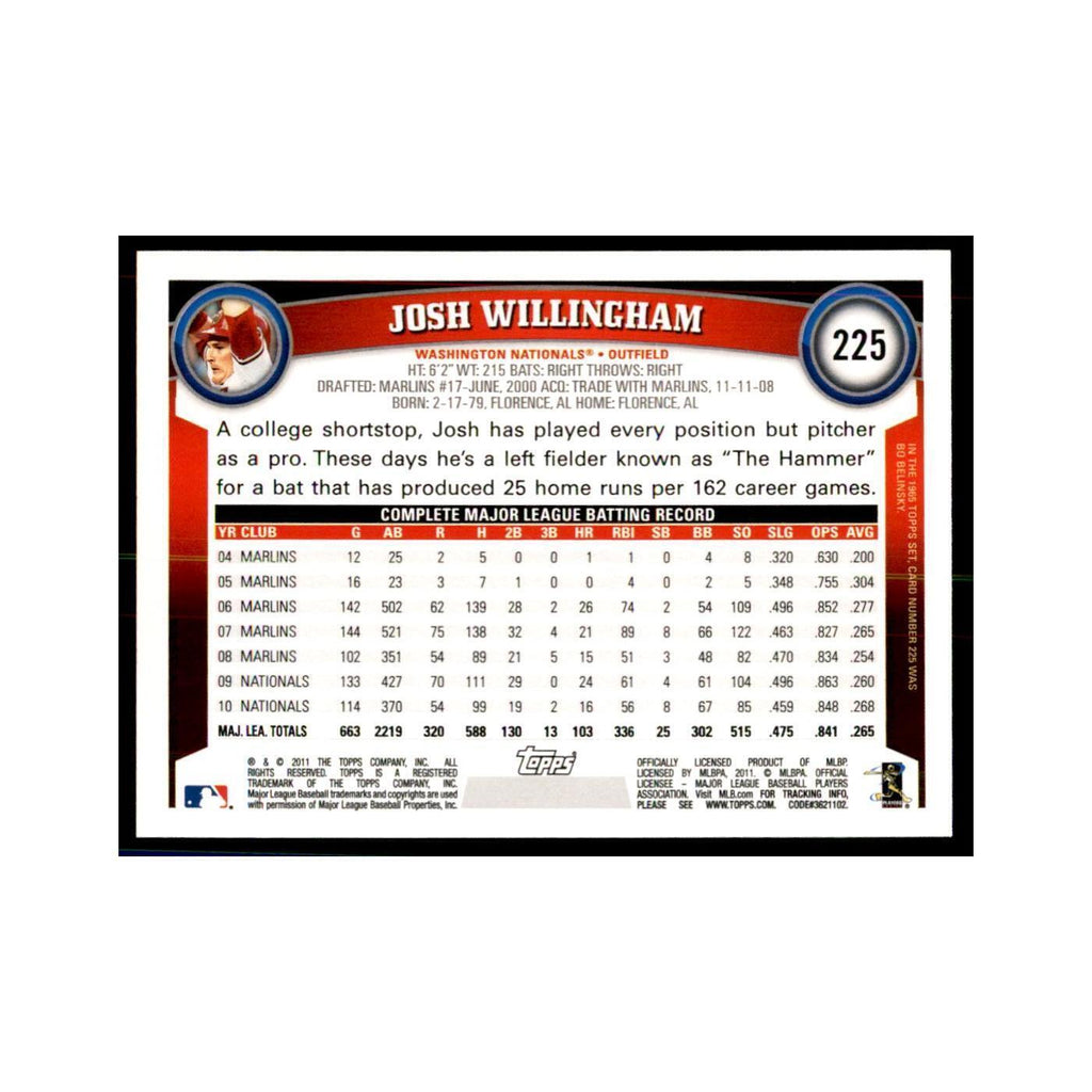 2011 Topps Josh Willingham Baseball Cards #225