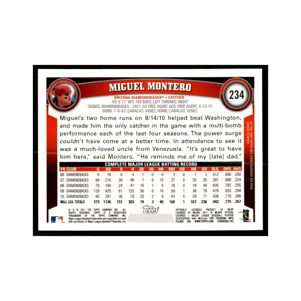 2011 Topps Miguel Montero Baseball Cards #234
