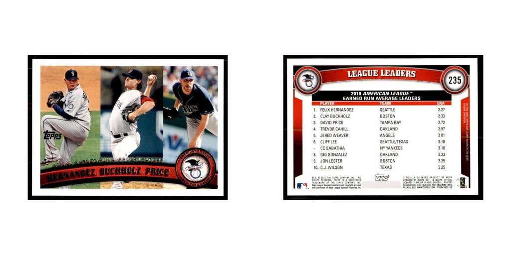 2011 Topps Felix Hernandez Clay Buchholz David Price #235