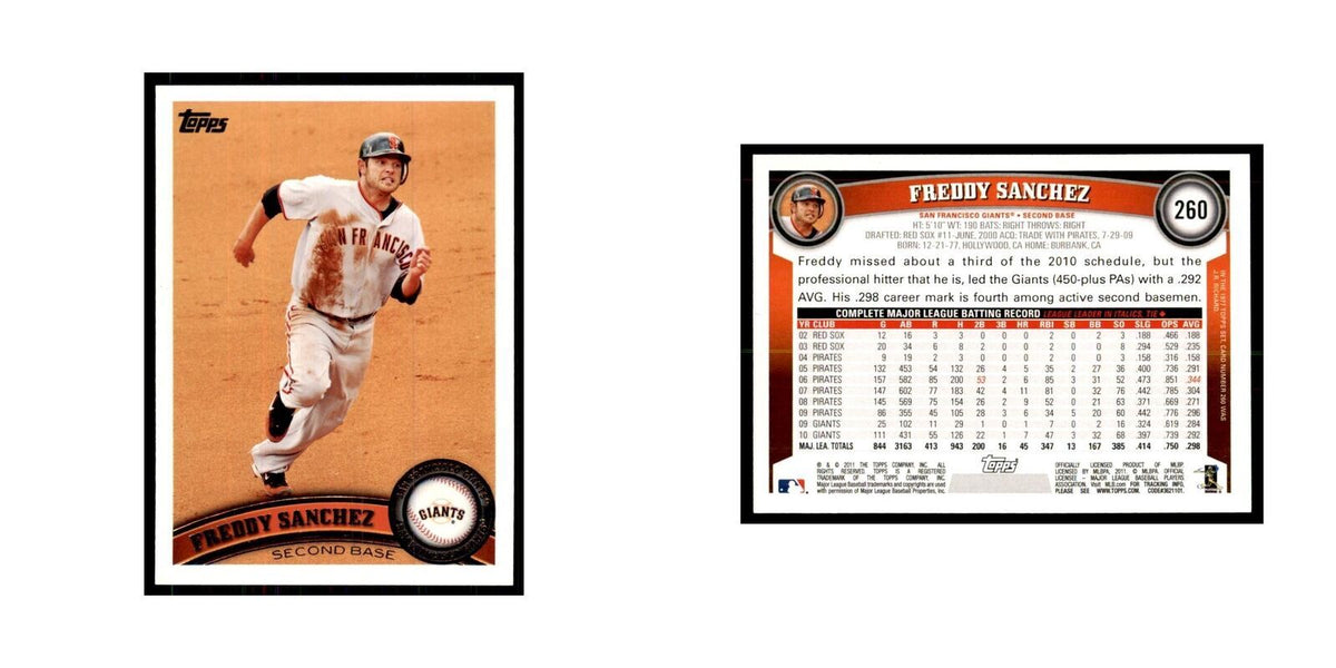2011 Topps Freddy Sanchez Baseball Cards #260