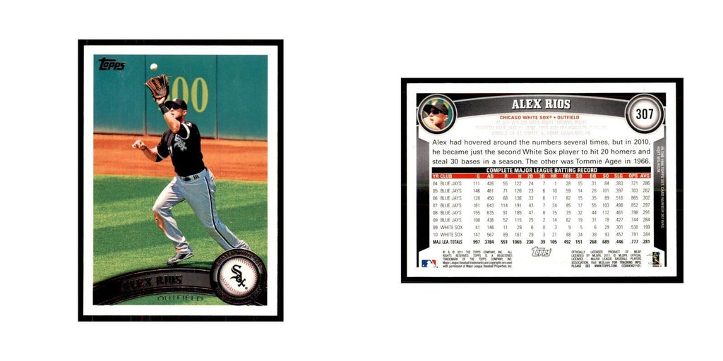 2011 Topps Alex Rios Baseball Cards #307