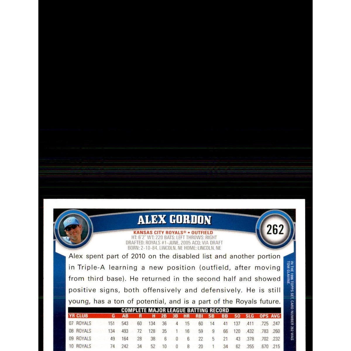 2011 Topps Alex Gordon Baseball Cards #262
