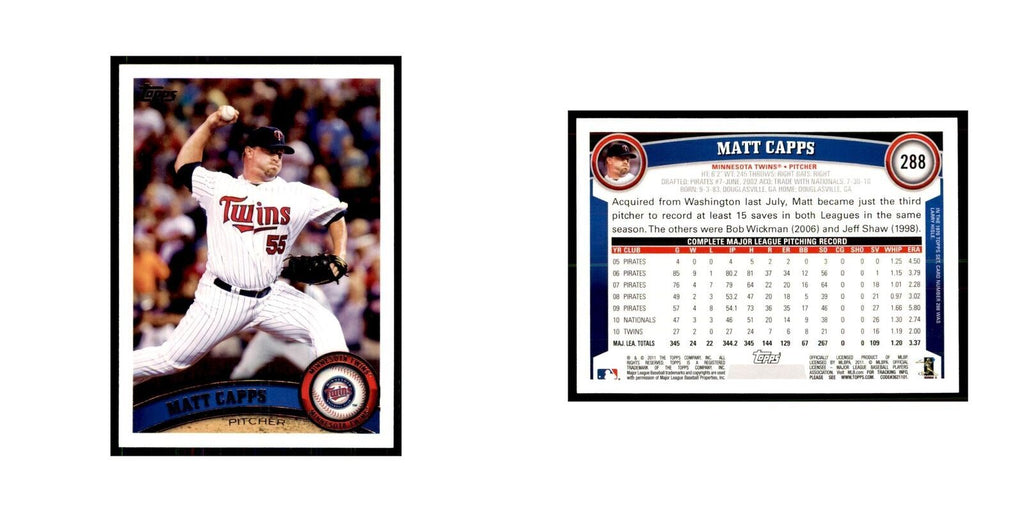 2011 Topps Matt Capps Baseball Cards #288