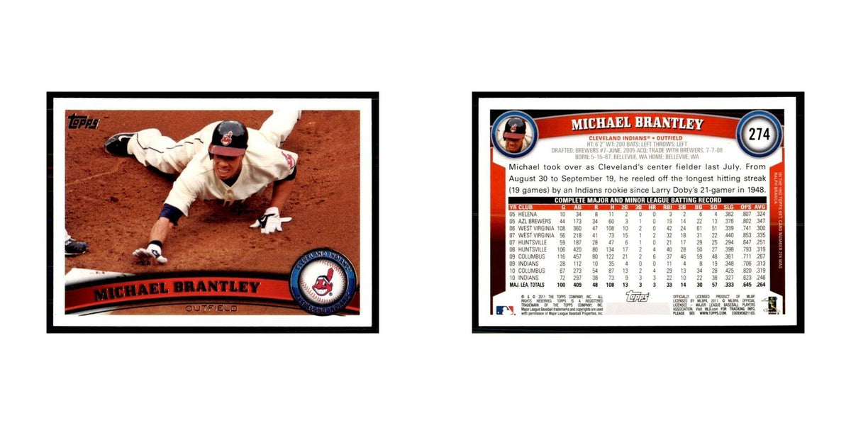 2011 Topps Michael Brantley Baseball Cards #274