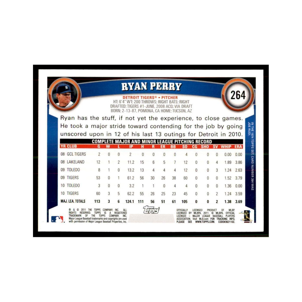 2011 Topps Ryan Perry Baseball Cards #264