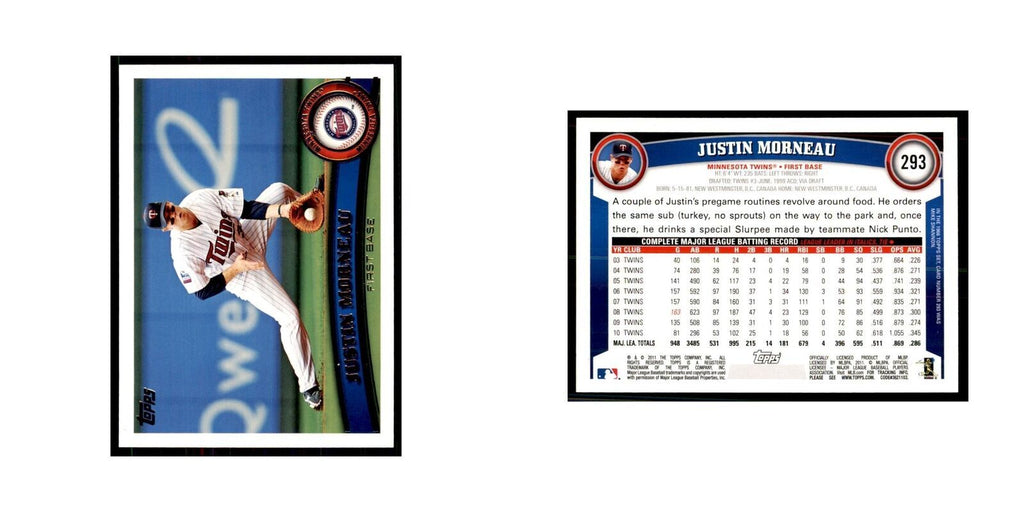 2011 Topps Justin Morneau Baseball Cards #293