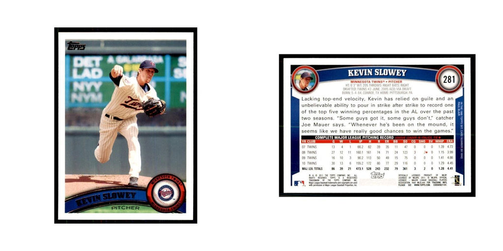 2011 Topps Kevin Slowey Baseball Cards #281