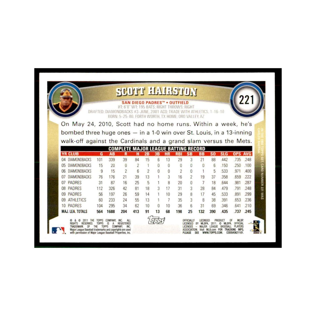 2011 Topps Scott Hairston Baseball Cards #221