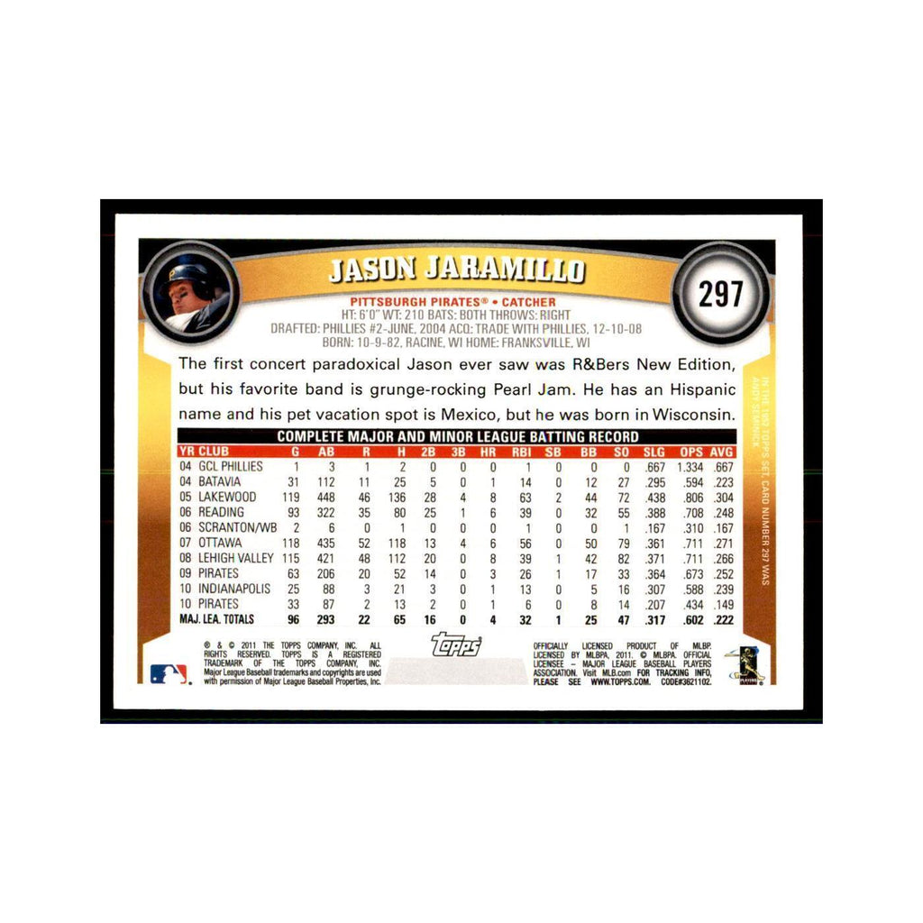 2011 Topps Jason Jaramillo Baseball Cards #297