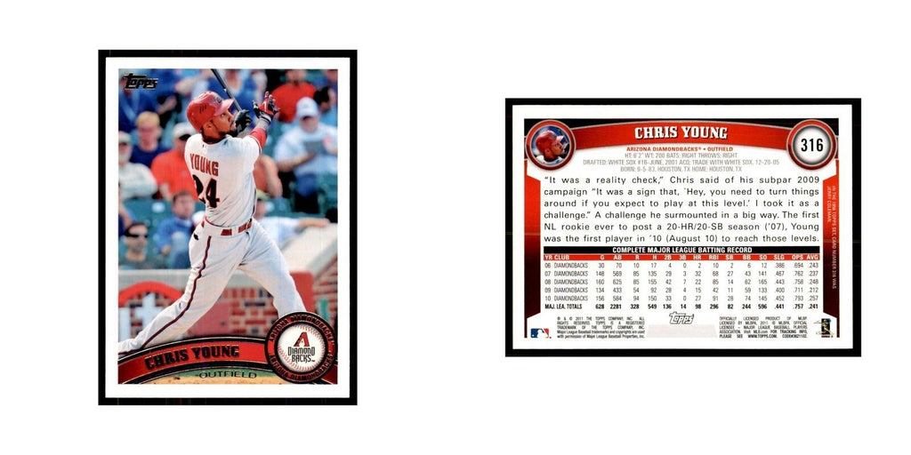 2011 Topps Chris Young Baseball Cards #316