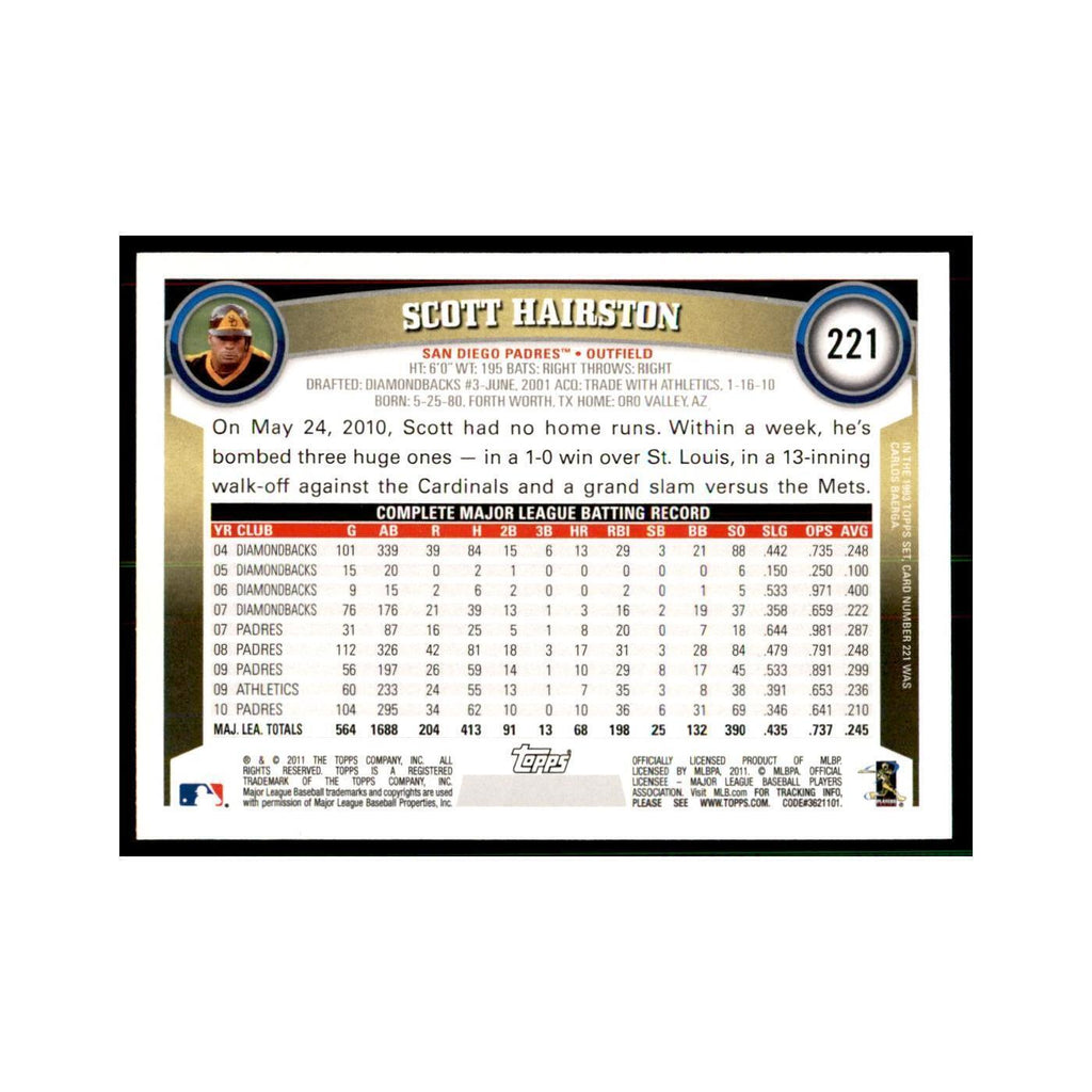 2011 Topps Scott Hairston Baseball Cards #221