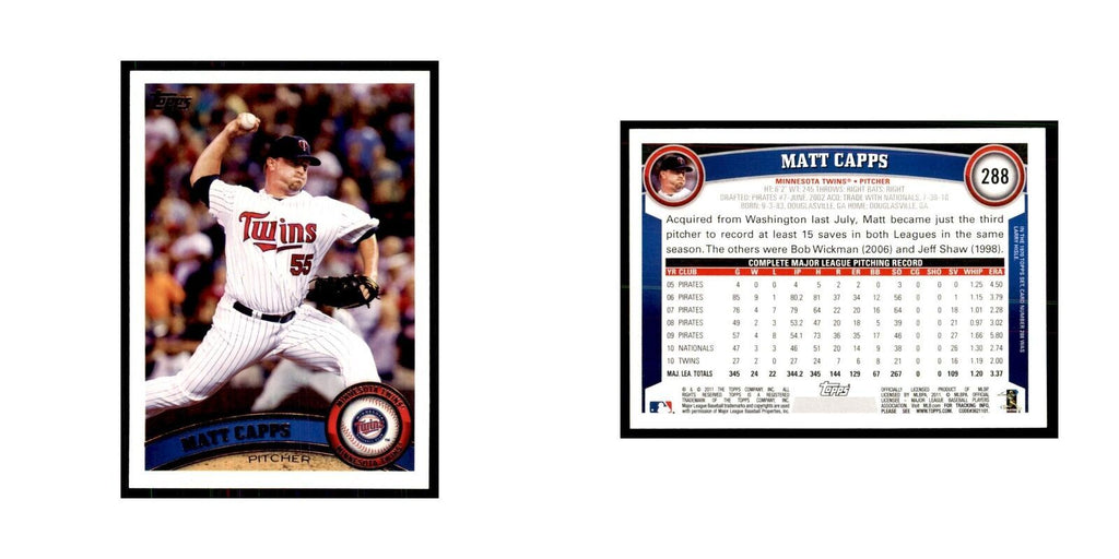 2011 Topps Matt Capps Baseball Cards #288