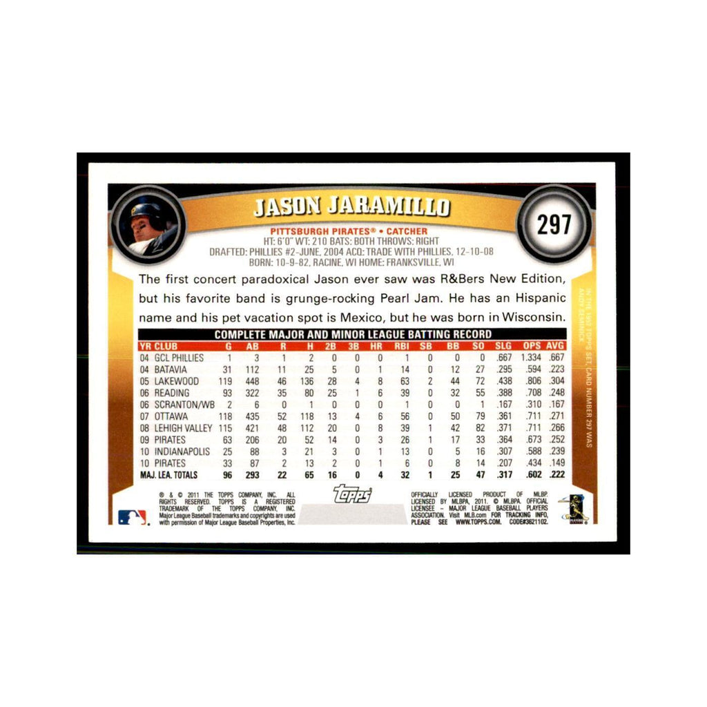 2011 Topps Jason Jaramillo Baseball Cards #297