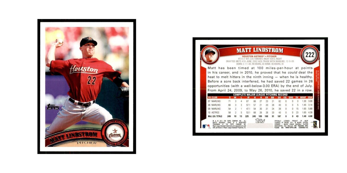 2011 Topps Matt Lindstrom Baseball Cards #222