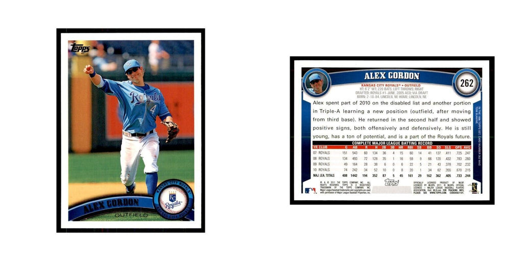 2011 Topps Alex Gordon Baseball Cards #262