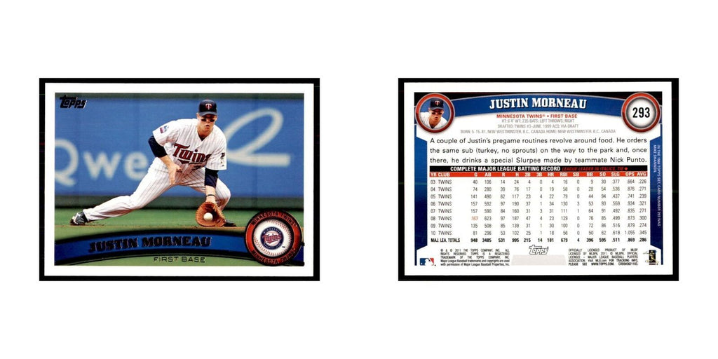 2011 Topps Justin Morneau Baseball Cards #293
