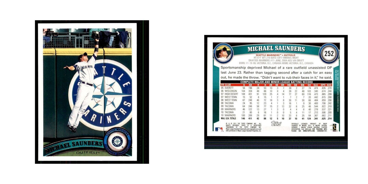 2011 Topps Michael Saunders Baseball Cards #252