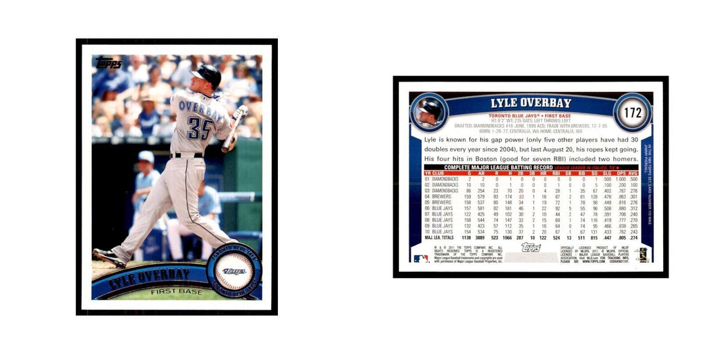 2011 Topps Lyle Overbay Baseball Cards #172