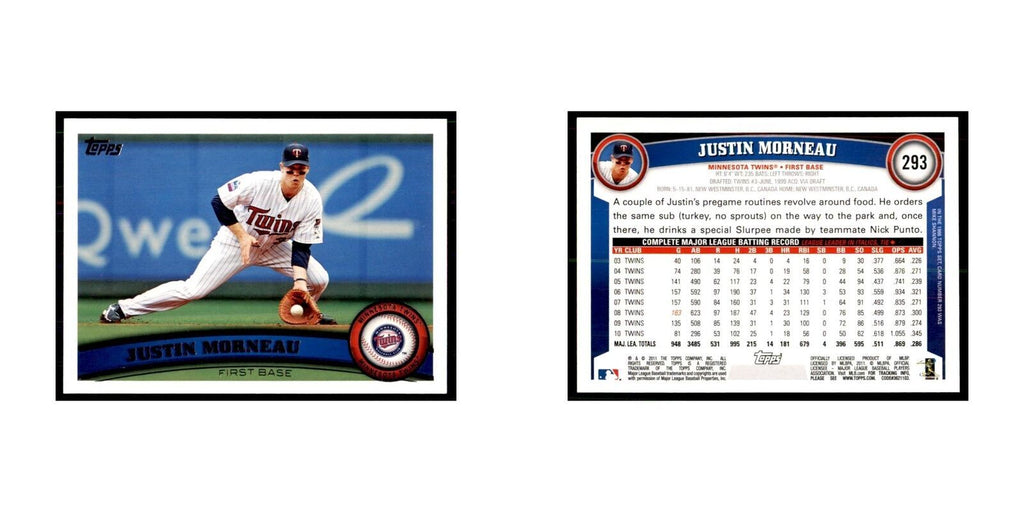 2011 Topps Justin Morneau Baseball Cards #293