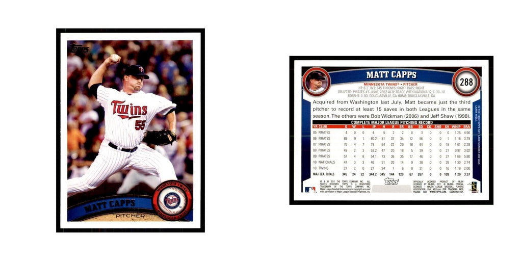2011 Topps Matt Capps Baseball Cards #288