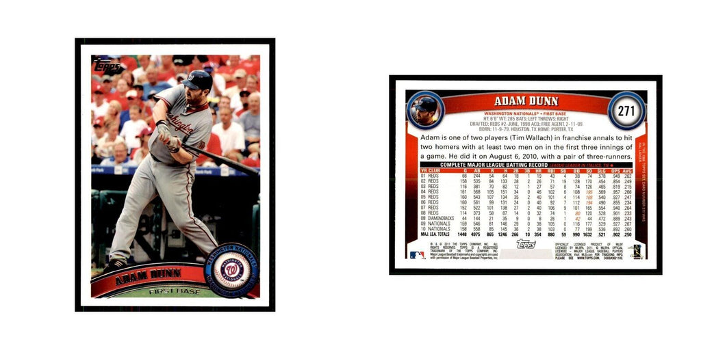 2011 Topps Adam Dunn Baseball Cards #271