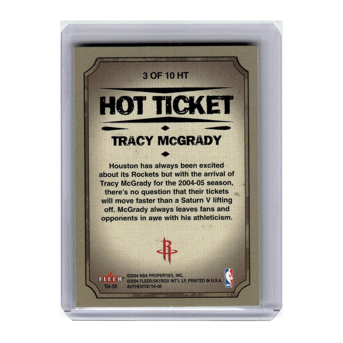 2004 Fleer Authentix Tracy McGrady Rockets #3HT