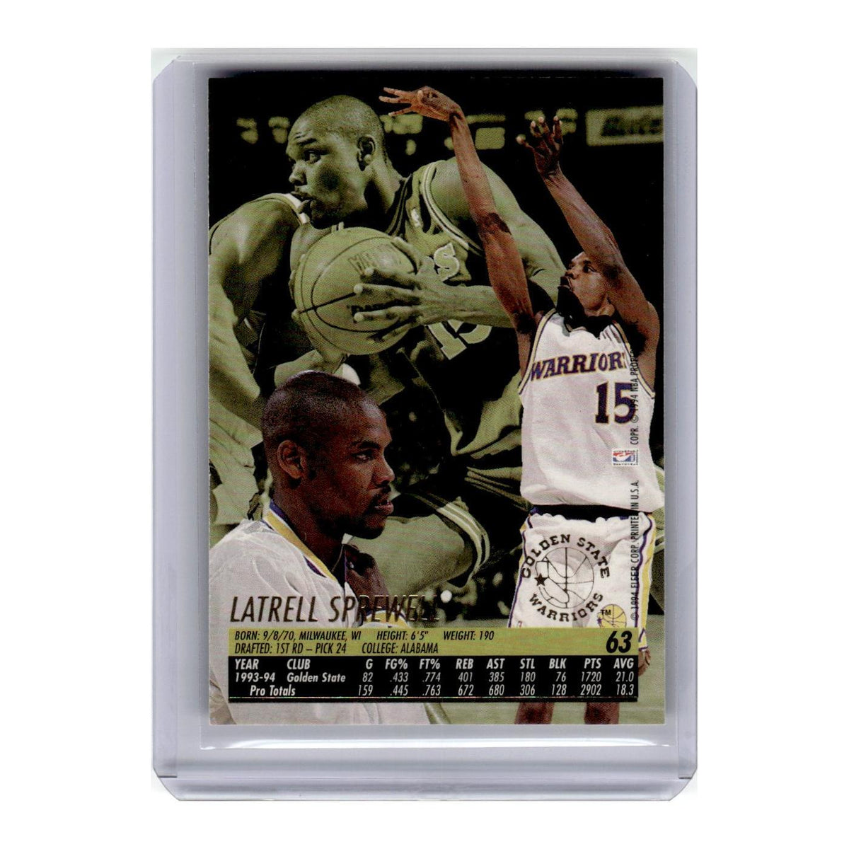 1994 Fleer Ultra Latrell Sprewell Golden State Warriors #63