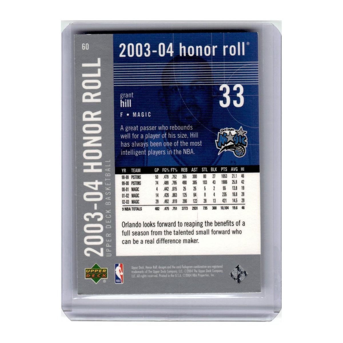 2003 Upper Deck Honor Roll Grant Hill Magic #60