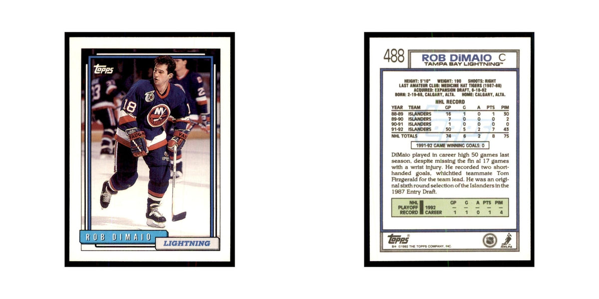 Rob DiMaio 1992 Topps #488 Hockey Cards Hockey Card NM