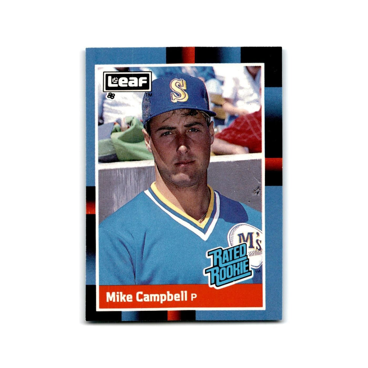Mike Campbell Rookie 1988 Leaf #30 Seattle Mariners Baseball Card NM