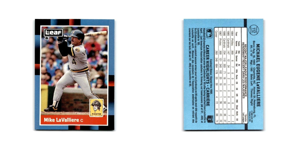 Mike LaValliere 1988 Leaf #112 Pittsburgh Pirates Baseball Card NM