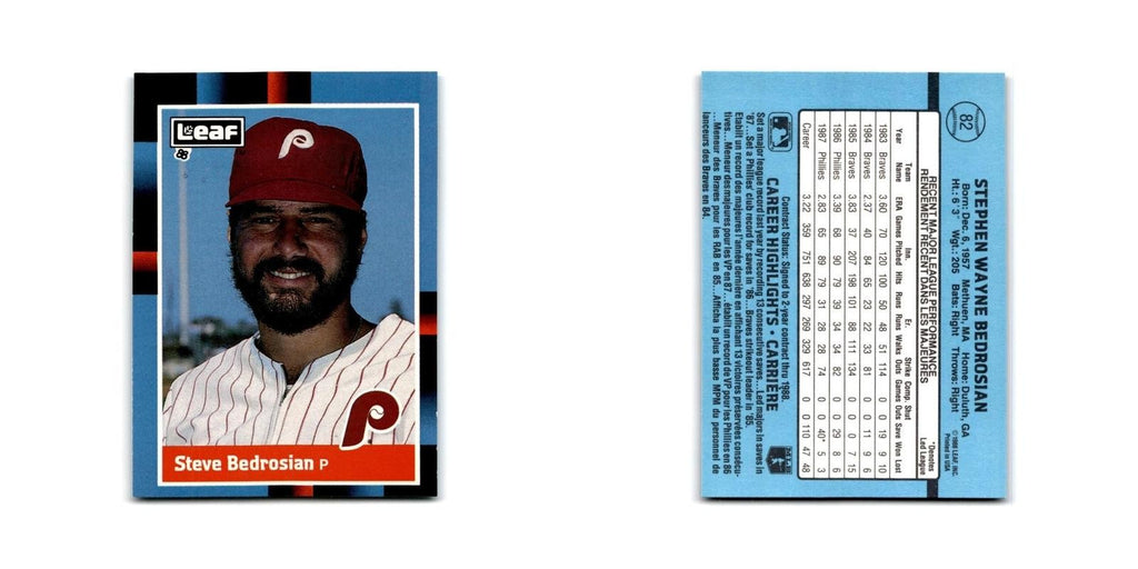 Steve Bedrosian 1988 Leaf #82 Philadelphia Phillies Baseball Card NM