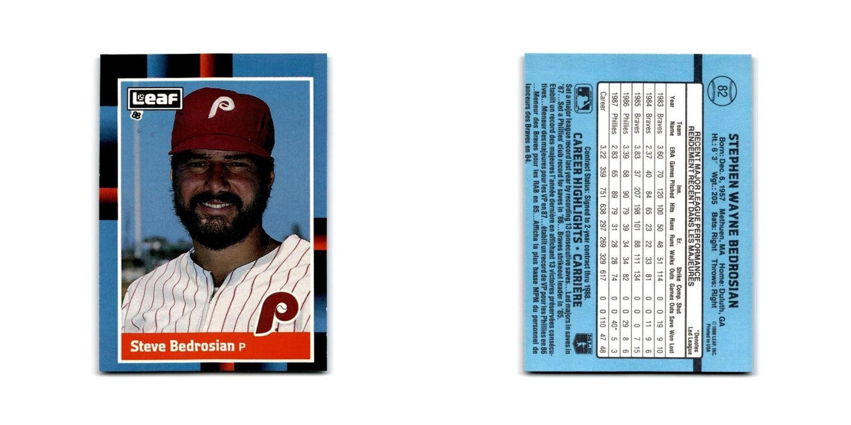 Steve Bedrosian 1988 Leaf #82 Philadelphia Phillies Baseball Card NM
