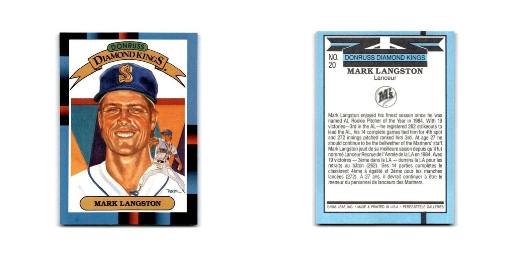 Mark Langston 1988 Leaf #20 Seattle Mariners Baseball Card NM