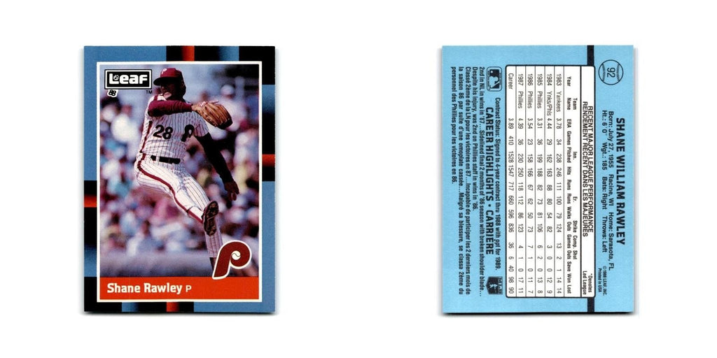 Shane Rawley 1988 Leaf #92 Philadelphia Phillies Baseball Card NM