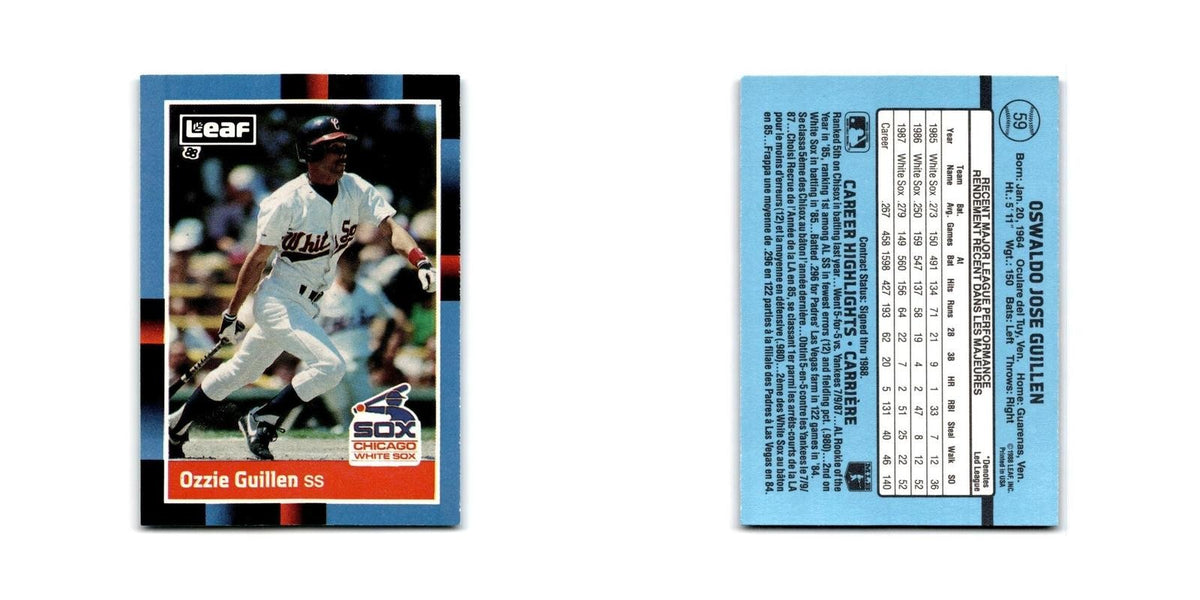 Ozzie Guillen 1988 Leaf #59 Chicago White Sox Baseball Card NM