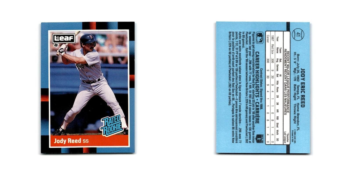 Jody Reed Rookie 1988 Leaf #41 Boston Red Sox Baseball Card NM