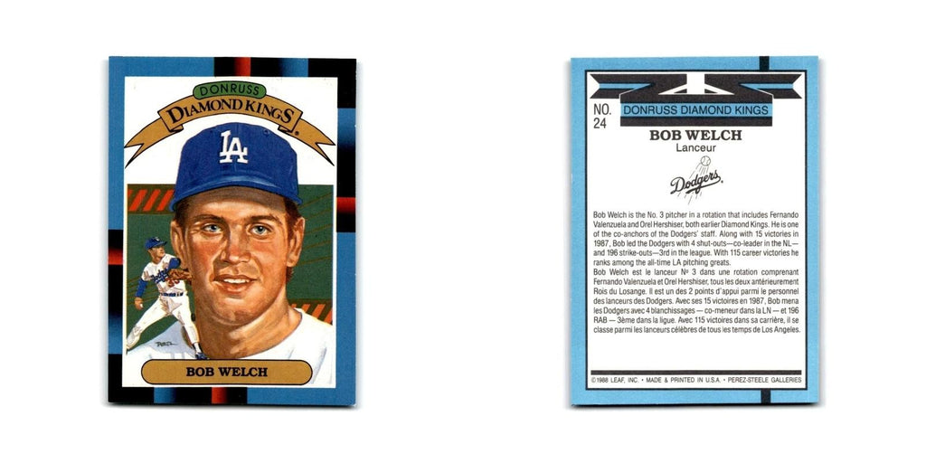 Bob Welch 1988 Leaf #24 Los Angeles Dodgers Baseball Card NM