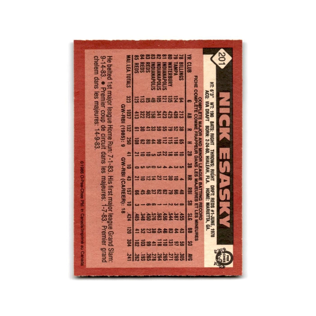 Nick Esasky 1986 O-Pee-Chee #201 Cincinnati Reds Baseball Card NM
