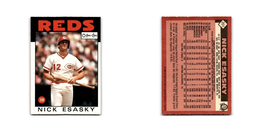 Nick Esasky 1986 O-Pee-Chee #201 Cincinnati Reds Baseball Card NM