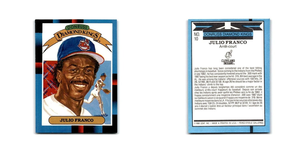 Julio Franco 1988 Leaf #10 Cleveland Indians Baseball Card NM