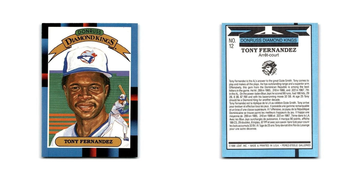 Tony Fernandez 1988 Leaf #12 Toronto Blue Jays Baseball Card NM