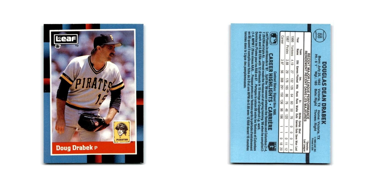 Doug Drabek 1988 Leaf #88 Pittsburgh Pirates Baseball Card NM