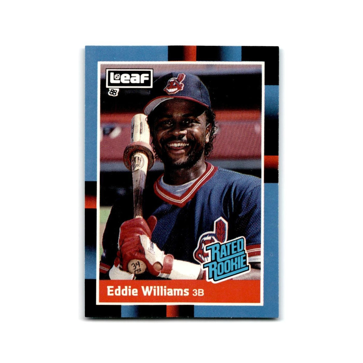 Eddie Williams Rookie 1988 Leaf #46 Cleveland Indians Baseball Card NM