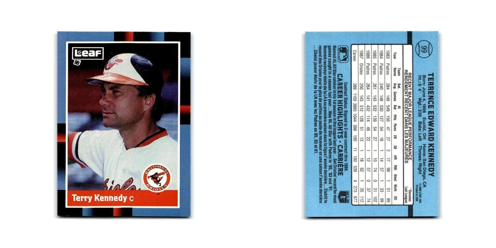 Terry Kennedy 1988 Leaf #99 Baltimore Orioles Baseball Card NM