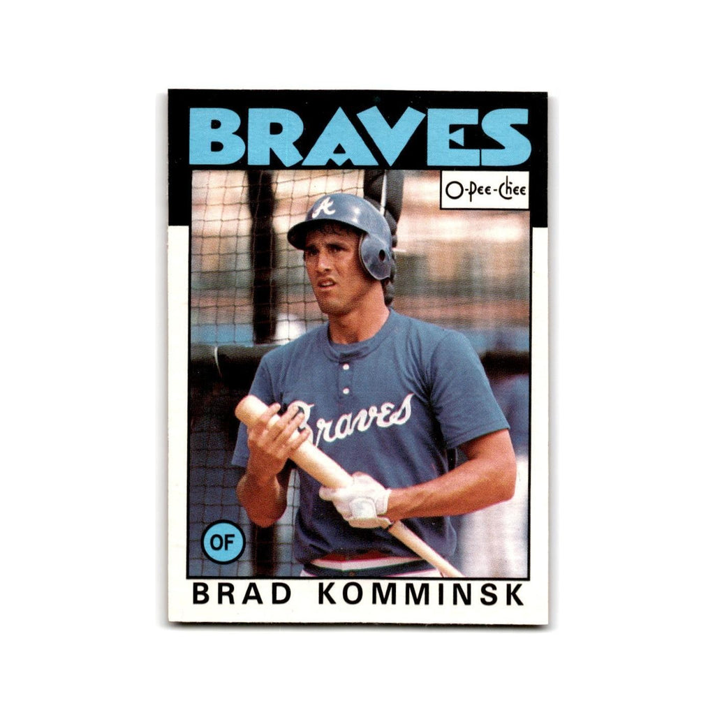 Brad Komminsk 1986 O-Pee-Chee #210 Atlanta Braves Baseball Card NM