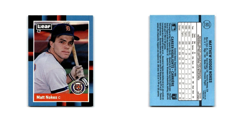 Matt Nokes 1988 Leaf #60 Detroit Tigers Baseball Card NM